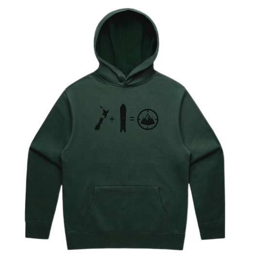 NZ + Snowboard = Powder Hunter Hoodie